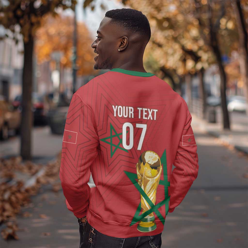 Morocco Football WC2026 Custom Sweatshirt Atlas Lions - Conquer The World - Wonder Print Shop