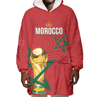 Morocco Football WC2026 Custom Wearable Blanket Hoodie Atlas Lions - Conquer The World - Wonder Print Shop