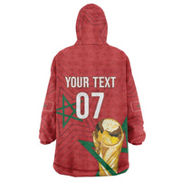 Morocco Football WC2026 Custom Wearable Blanket Hoodie Atlas Lions - Conquer The World - Wonder Print Shop