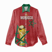 Morocco Football WC2026 Custom Women Casual Shirt Atlas Lions - Conquer The World - Wonder Print Shop