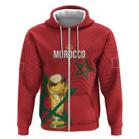 Morocco Football WC2026 Custom Zip Hoodie Atlas Lions - Conquer The World - Wonder Print Shop