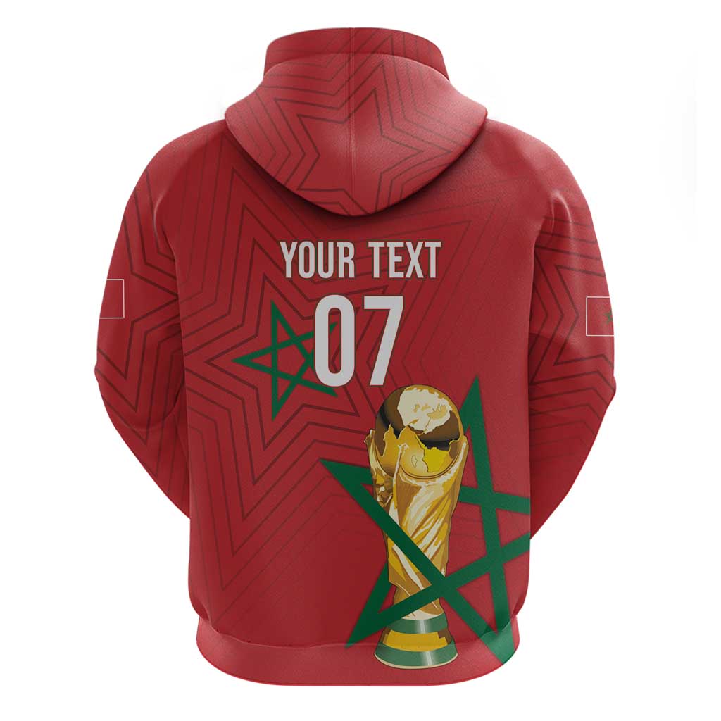 Morocco Football WC2026 Custom Zip Hoodie Atlas Lions - Conquer The World - Wonder Print Shop