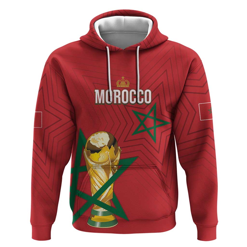 Morocco Football WC2026 Custom Zip Hoodie Atlas Lions - Conquer The World - Wonder Print Shop
