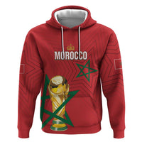 Morocco Football WC2026 Custom Zip Hoodie Atlas Lions - Conquer The World - Wonder Print Shop