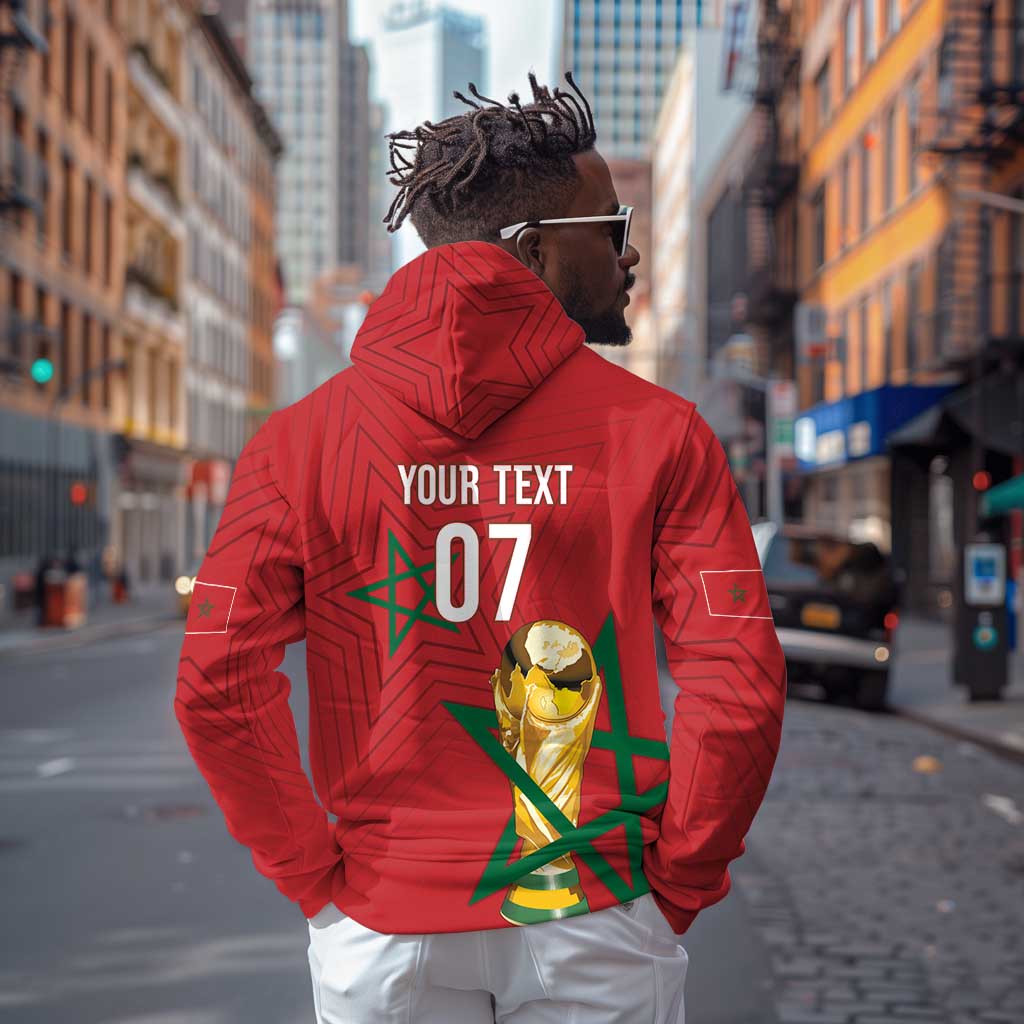 Morocco Football WC2026 Custom Zip Hoodie Atlas Lions - Conquer The World - Wonder Print Shop