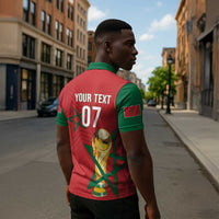 Morocco Football WC2026 Custom Zipper Polo Shirt Atlas Lions - Conquer The World - Wonder Print Shop