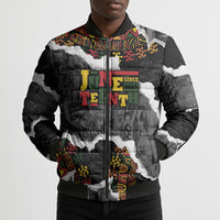 Juneteenth Freedom Day Personalized Grunge Ethnic Motif Bomber Puffer Jacket Black History