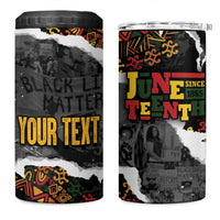 Juneteenth Freedom Day Personalized Grunge Ethnic Motif 4 in 1 Can Cooler Tumbler Black History