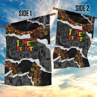 Juneteenth Freedom Day Grunge Ethnic Motif Garden Flag Black History