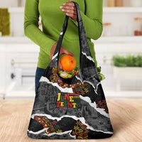 Juneteenth Freedom Day Grunge Ethnic Motif Grocery Bag Black History