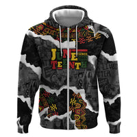 Juneteenth Freedom Day Personalized Grunge Ethnic Motif Hoodie Black History