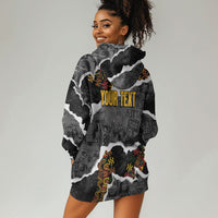 Juneteenth Freedom Day Personalized Grunge Ethnic Motif Hoodie Dress Black History