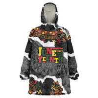Juneteenth Freedom Day Personalized Grunge Ethnic Motif Kid Wearable Blanket Hoodie Black History