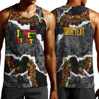 Juneteenth Freedom Day Personalized Grunge Ethnic Motif Men Tank Top Black History