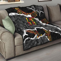 Juneteenth Freedom Day Grunge Ethnic Motif Quilt Black History