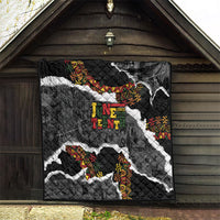 Juneteenth Freedom Day Grunge Ethnic Motif Quilt Black History