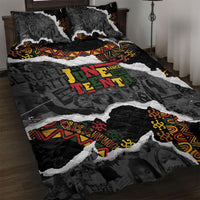 Juneteenth Freedom Day Grunge Ethnic Motif Quilt Bed Set Black History