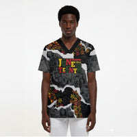 Juneteenth Freedom Day Personalized Grunge Ethnic Motif Scrub Top Black History