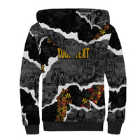 Juneteenth Freedom Day Personalized Grunge Ethnic Motif Sherpa Hoodie Black History