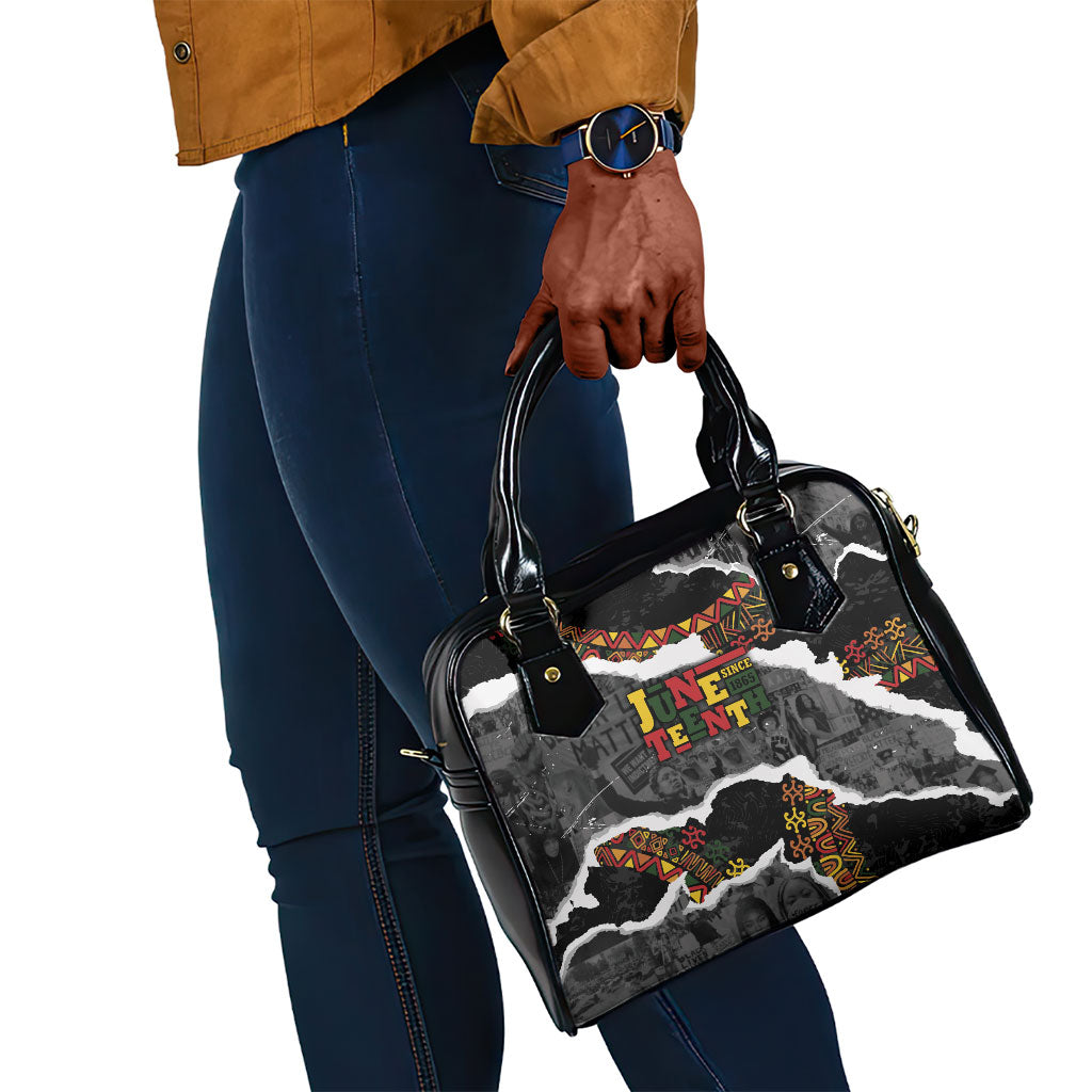 Juneteenth Freedom Day Grunge Ethnic Motif Shoulder Handbag Black History