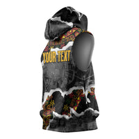 Juneteenth Freedom Day Personalized Grunge Ethnic Motif Sleeveless Hoodie Black History