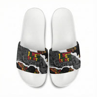Juneteenth Freedom Day Grunge Ethnic Motif Slide Sandals Black History