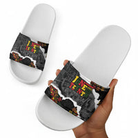 Juneteenth Freedom Day Grunge Ethnic Motif Slide Sandals Black History