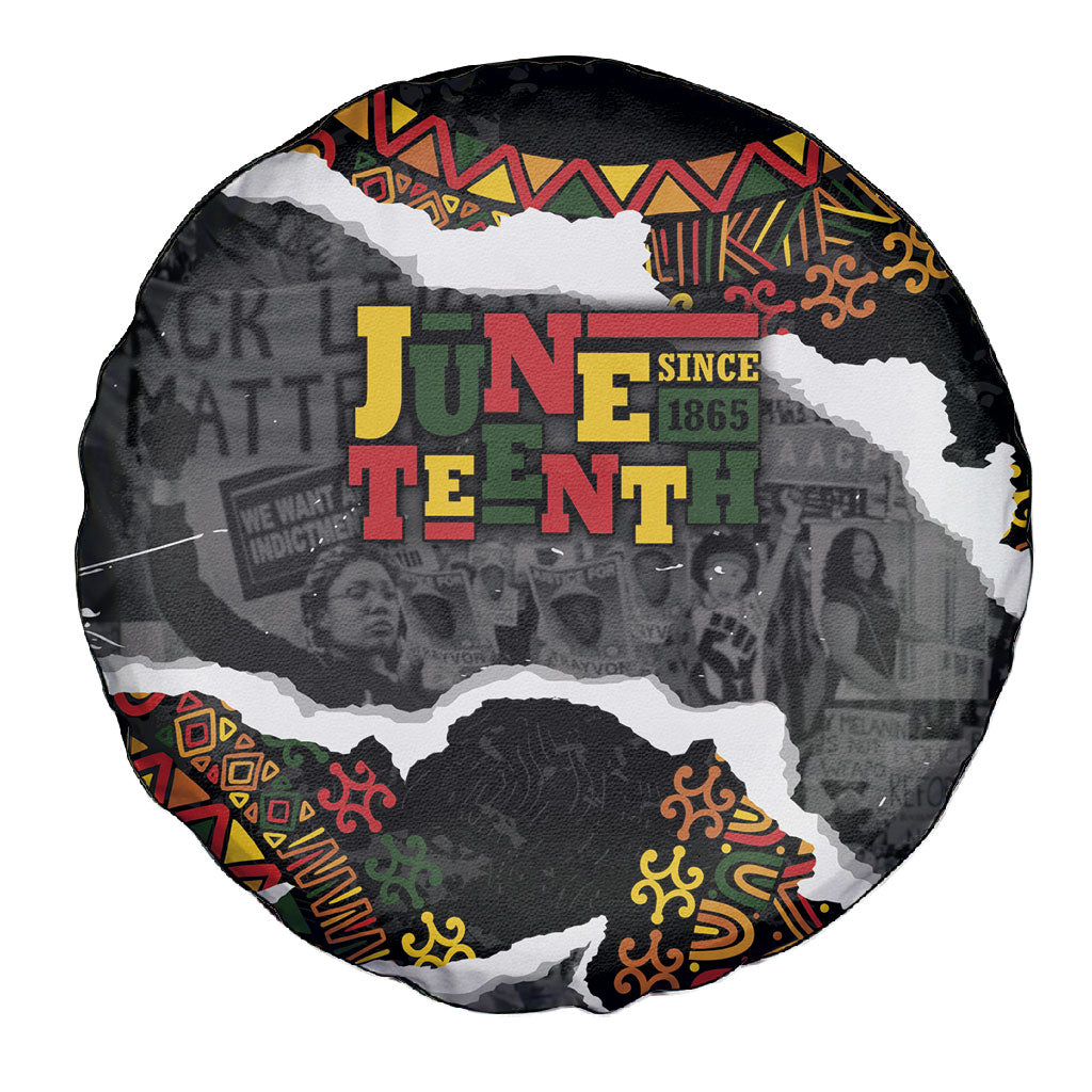 Juneteenth Freedom Day Grunge Ethnic Motif Spare Tire Cover Black History