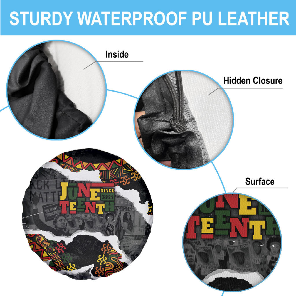 Juneteenth Freedom Day Grunge Ethnic Motif Spare Tire Cover Black History