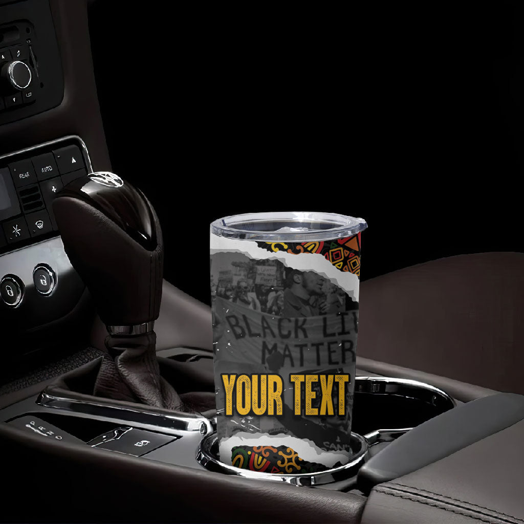 Juneteenth Freedom Day Personalized Grunge Ethnic Motif Tumbler Cup Black History