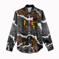 Juneteenth Freedom Day Personalized Grunge Ethnic Motif Women Casual Shirt Black History