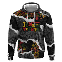 Juneteenth Freedom Day Personalized Grunge Ethnic Motif Zip Hoodie Black History