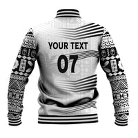 Personalised Fiji Rugby Baseball Jacket Kaiviti WC 2023 Jersey Replica - White LT7 - Wonder Print Shop