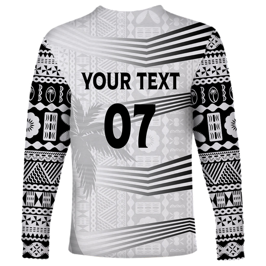 Personalised Fiji Rugby Long Sleeve Shirt Kaiviti WC 2023 Jersey Replica - White - Wonder Print Shop