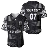 Personalised Fiji Rugby Baseball Jersey Kaiviti WC 2023 Jersey Replica - Black LT7 - Wonder Print Shop