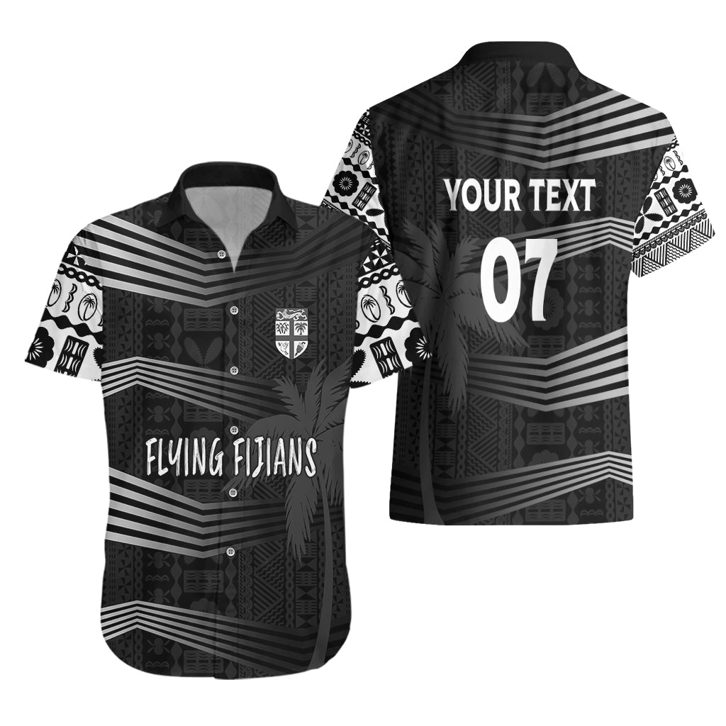 Personalised Fiji Rugby Hawaiian Shirt Kaiviti WC 2023 Jersey Replica - Black - Wonder Print Shop