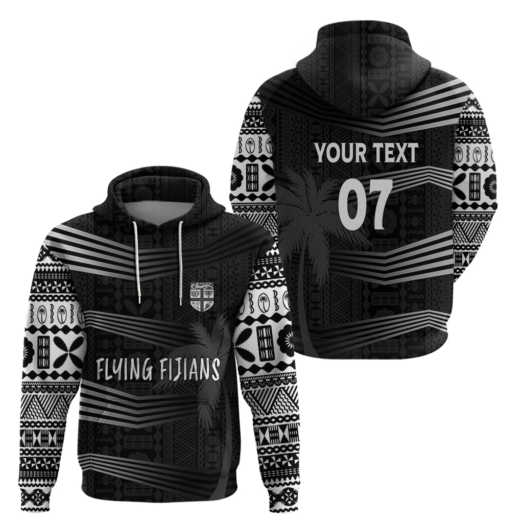 Personalised Fiji Rugby Hoodie Kaiviti WC 2023 Jersey Replica - Black - Wonder Print Shop