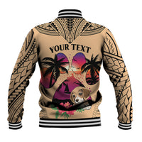 Personalised Polynesian Baseball Jacket Dog Lover With Beagle - Sunset At The Beach LT7 - Wonder Print Shop