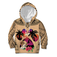 Personalised Polynesian Kid Hoodie Dog Lover With Beagle - Sunset At The Beach - Wonder Print Shop