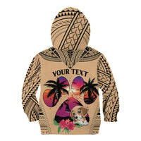 Personalised Polynesian Kid Hoodie Dog Lover With Beagle - Sunset At The Beach - Wonder Print Shop