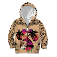 Personalised Polynesian Kid Hoodie Dog Lover With Beagle - Sunset At The Beach - Wonder Print Shop