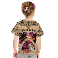 Personalised Polynesian Kid T Shirt Dog Lover With Beagle - Sunset At The Beach - Wonder Print Shop