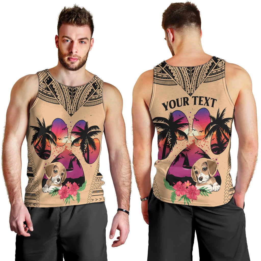 personalised-polynesian-men-tank-top-dog-lover-with-beagle-sunset-at-the-beach