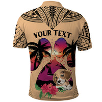 Personalised Polynesian Polo Shirt Dog Lover With Beagle - Sunset At The Beach - Wonder Print Shop
