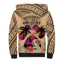 Personalised Polynesian Sherpa Hoodie Dog Lover With Beagle - Sunset At The Beach - Wonder Print Shop