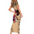Personalised Polynesian Short Sleeve Bodycon Dress Dog Lover With Beagle - Sunset At The Beach - Wonder Print Shop