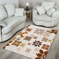 Vintage Hawaii Area Rug Hawaiian Quilt Kapa Mismatch Beige LT7 - Wonder Print Shop