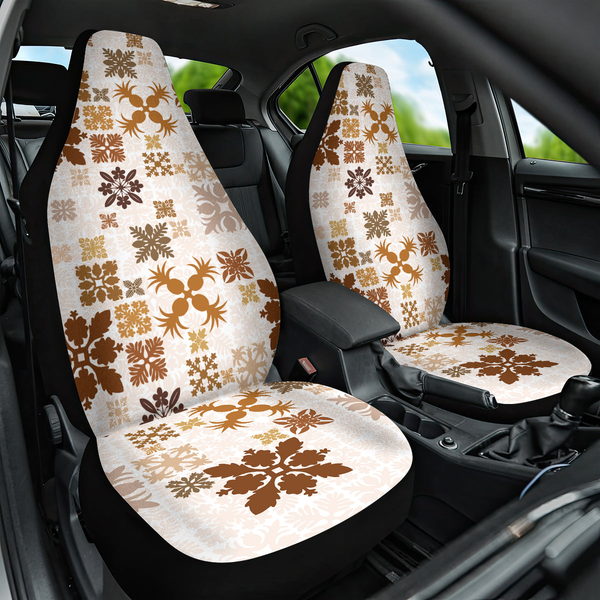 Vintage Hawaii Car Seat Cover Hawaiian Quilt Kapa Mismatch Beige LT7 - Wonder Print Shop