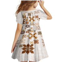 Vintage Hawaii Family Matching Mermaid Dress and Hawaiian Shirt Hawaiian Quilt Kapa Mismatch Beige LT7 - Wonder Print Shop