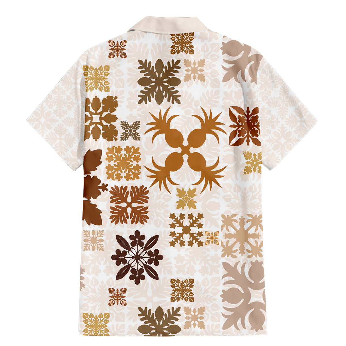 Vintage Hawaii Family Matching Mermaid Dress and Hawaiian Shirt Hawaiian Quilt Kapa Mismatch Beige LT7 - Wonder Print Shop